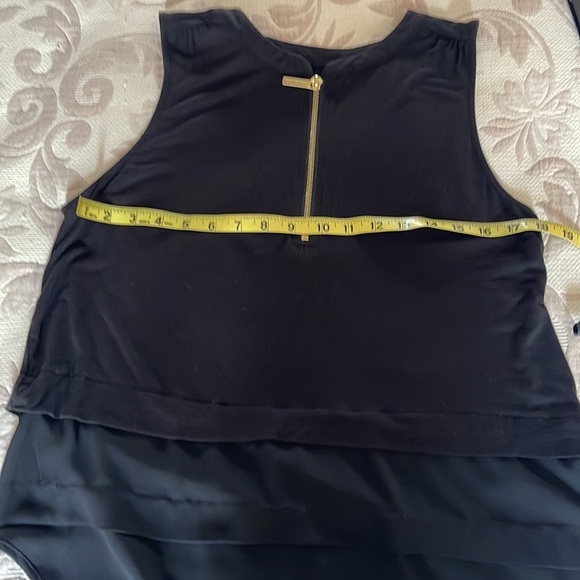 🌹GARAGE SALE 3 x $12🌹Michael Kors Sleeveless Black Zip Blouse, Sheer Bottom, M - Picture 8 of 9